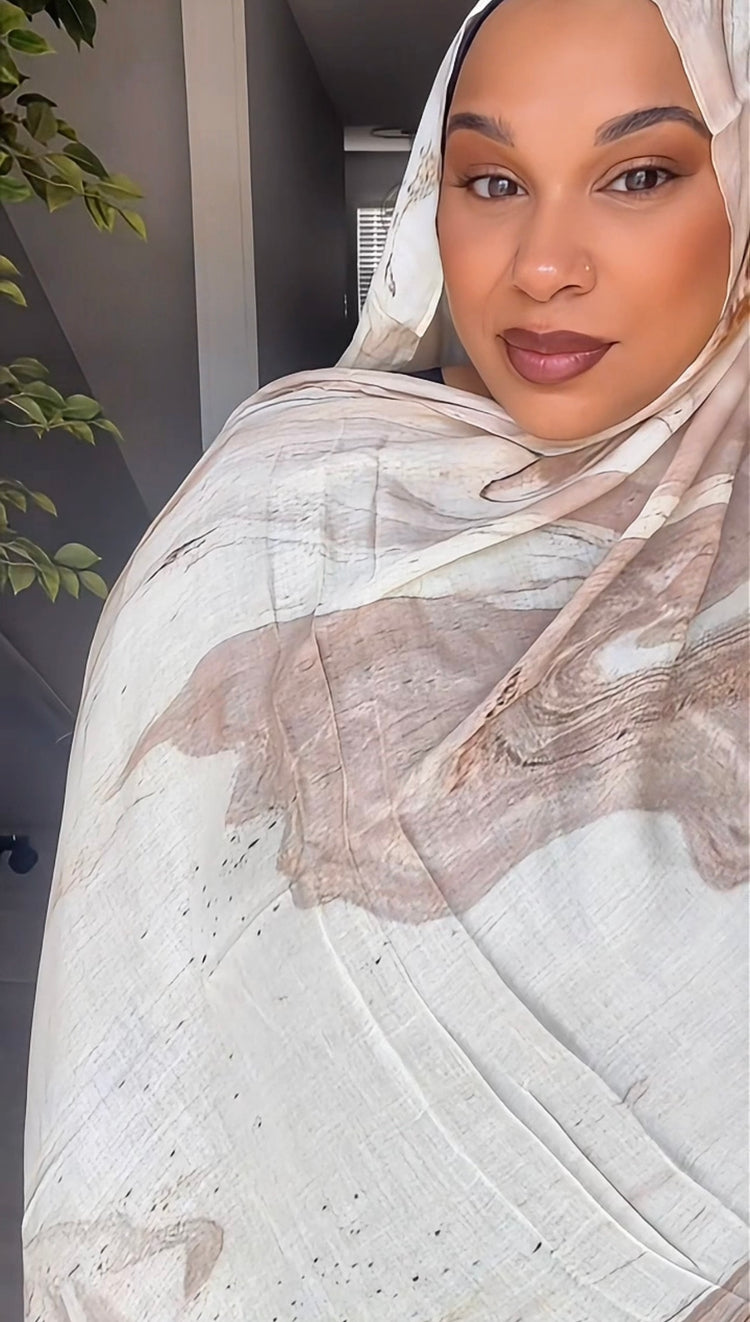 Printed Modal Hijab- Desert Sand