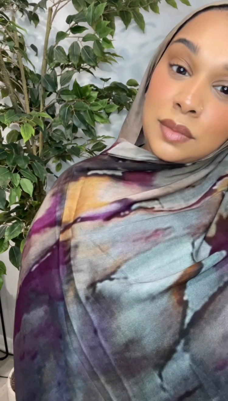 Printed Modal Hijab- Autumn Dusk