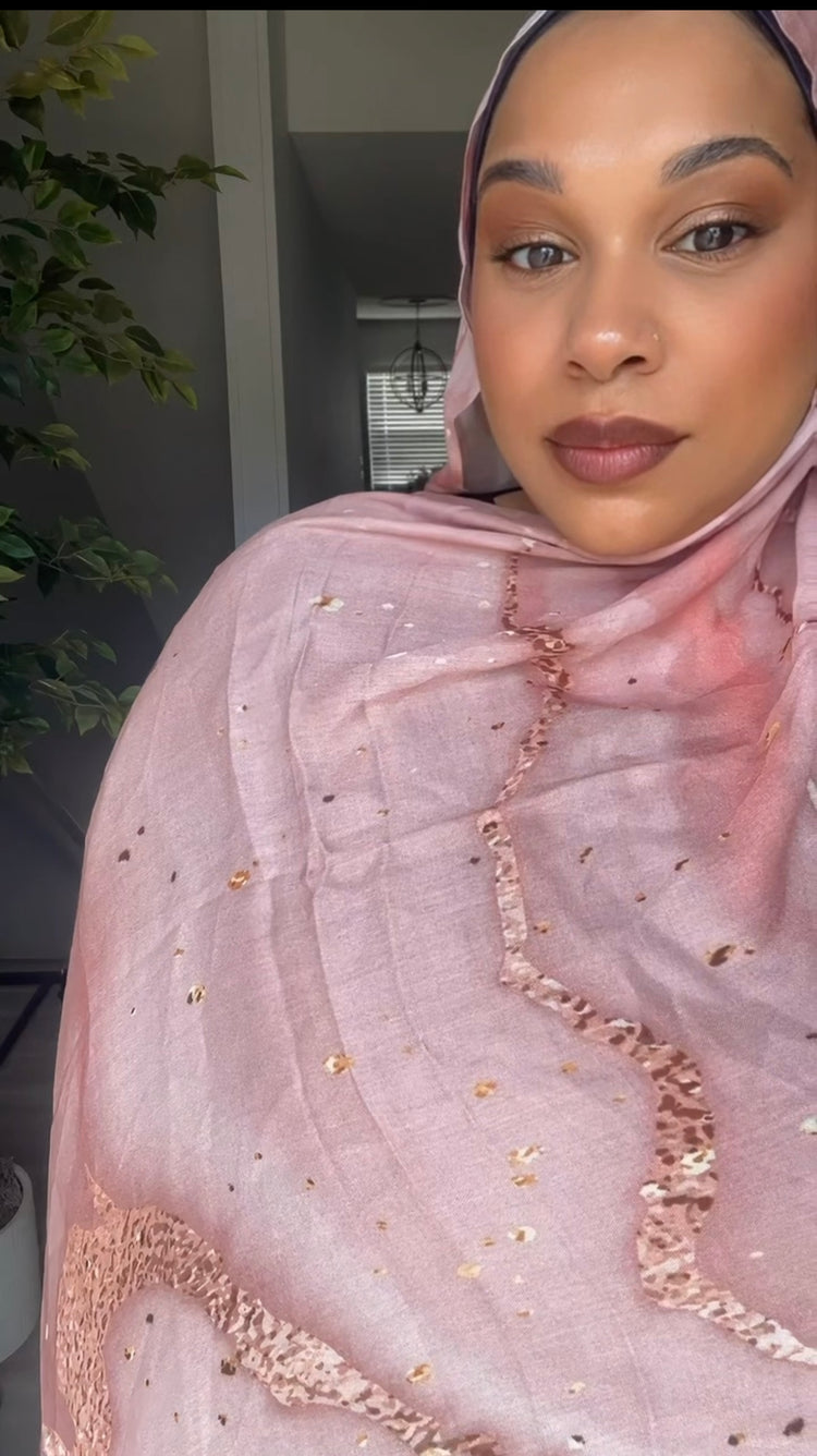 Printed Modal Hijab- Rose Stones