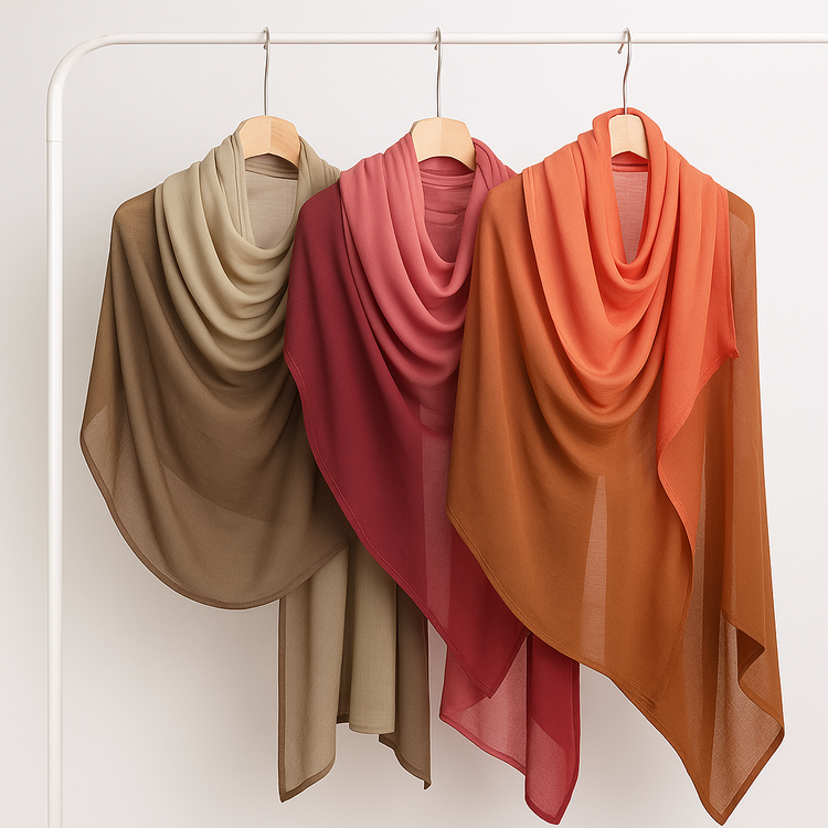 Color Block Modal Hijab- Sunset Glow