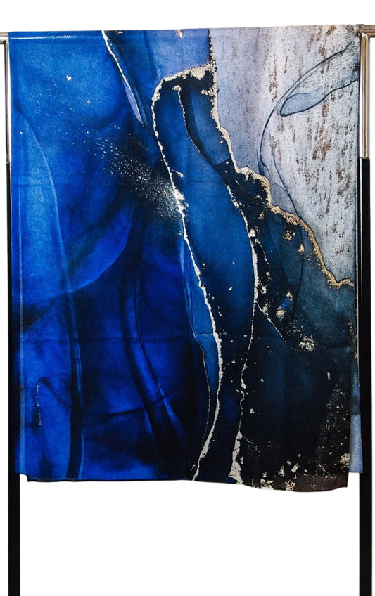 Printed Modal Hijab- Blue Midnight