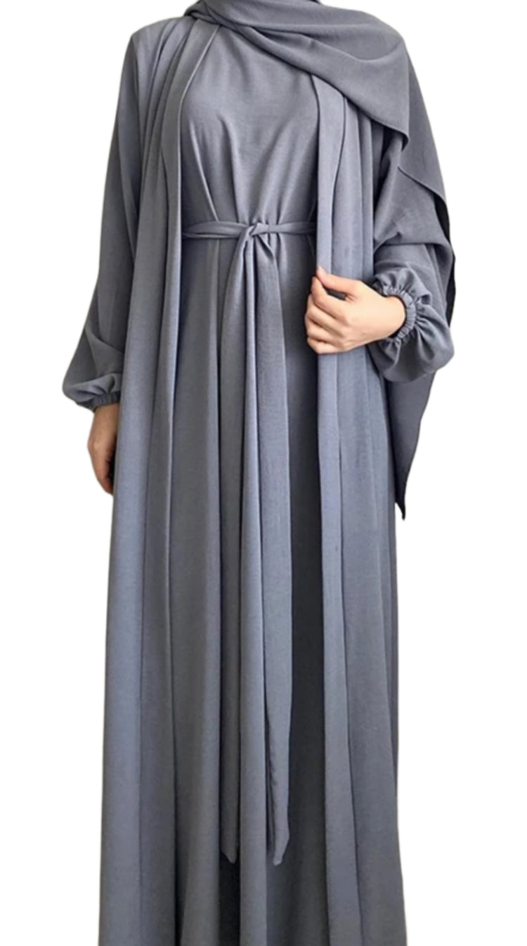 NEW! 2-Piece Abaya Dress Set with Elastic Arms