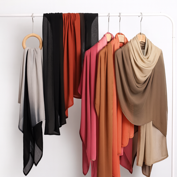 Color Block Modal Hijab- Midnight Pearl