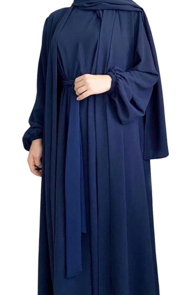 NEW! 2-Piece Abaya Dress Set with Elastic Arms