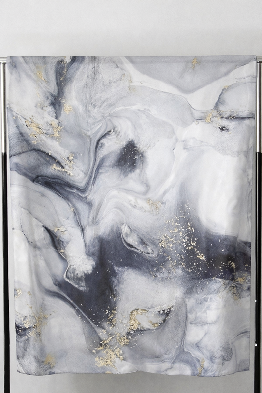 Printed Modal Hijab- Silver Fox