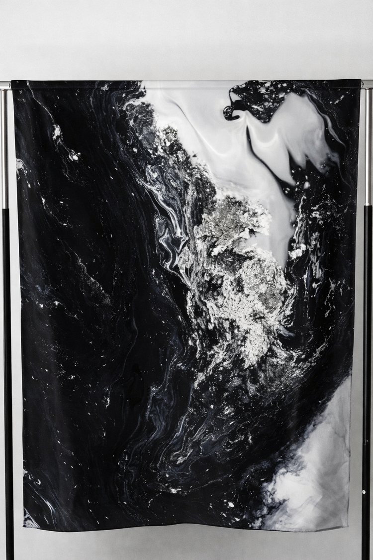 Printed Modal Hijab- Marble Eclipse