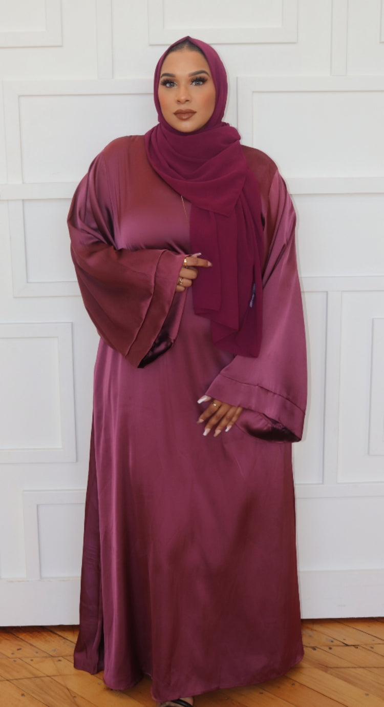 Satin Abaya Dress with Matching Hijab