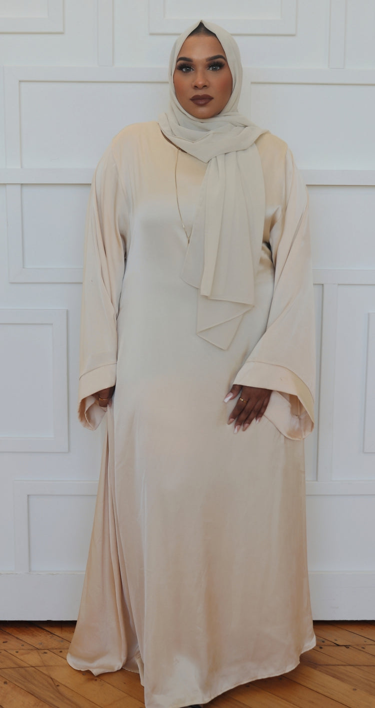 Satin Abaya Dress with Matching Hijab